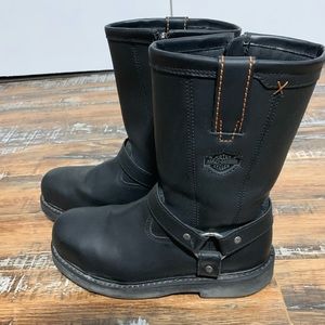 Black Harley Davidson Steel Toe Boot size 9 1/2 M